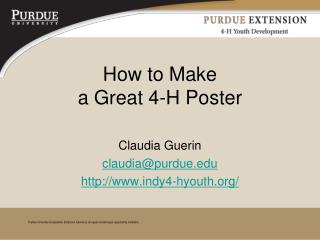 How to Make a Great 4-H Poster