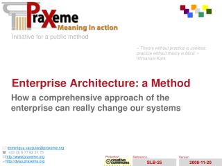 Enterprise Architecture: a Method