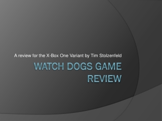 Watch Dogs Game Review