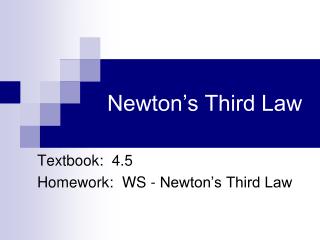 Newton’s Third Law