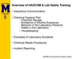 Overview of HAZCOM & Lab Safety Training