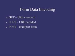 Form Data Encoding