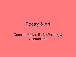 Poetry &amp; Art