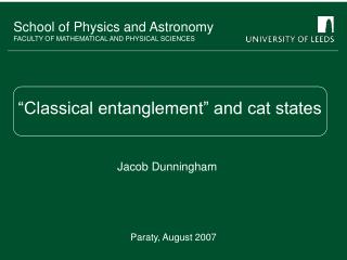 “Classical entanglement” and cat states