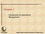 Introduction to Operations Management