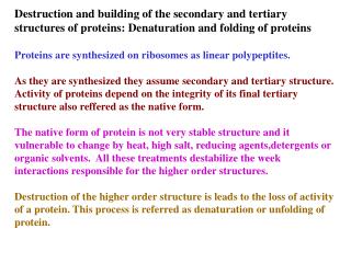 Ppt Denaturation Of Proteins By Heat And Guanidine Hydrochloride Powerpoint Presentation Id