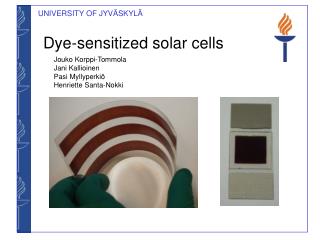 Dye-sensitized solar cells