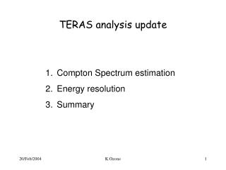 TERAS analysis update