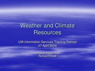 Weather and Climate Resources