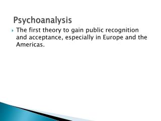 Psychoanalysis