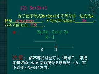 (2) 3x<2x+1