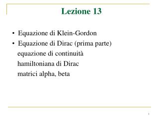 Lezione 13