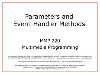 Parameters and Event-Handler Methods