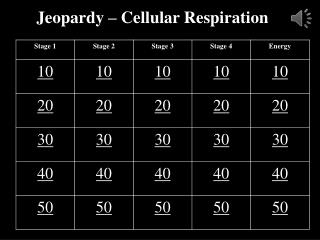 Jeopardy – Cellular Respiration