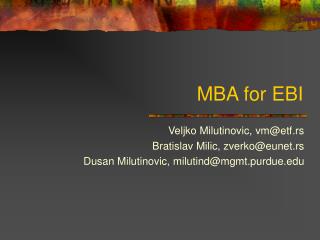 MBA for EBI