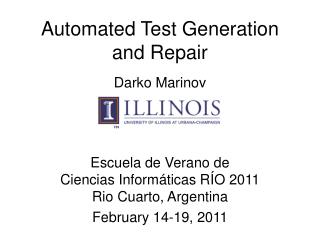 Automated Test Generation and Repair