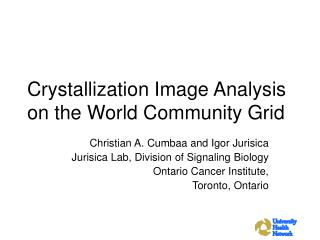 Crystallization Image Analysis on the World Community Grid