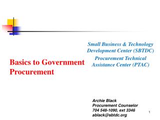 Basics to Government Procurement