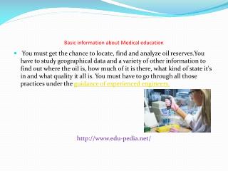 Basic information about Medical education