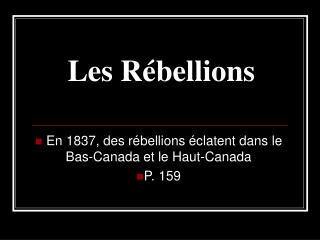 Les Rébellions