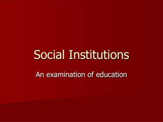 institutions social