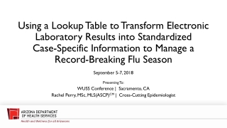 Using a Lookup Table to Transform Electronic Laboratory Results into Standardized
