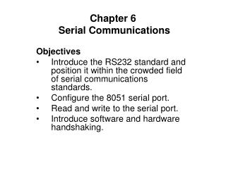 Chapter 6 Serial Communications