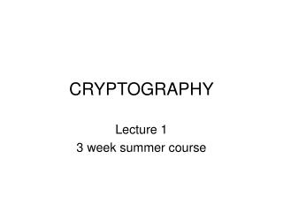 CRYPTOGRAPHY