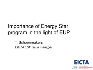 Importance of Energy Star program in the light of EUP