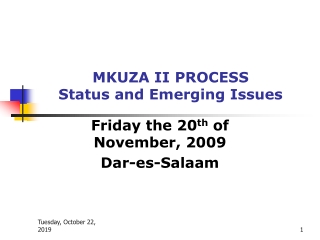 MKUZA II PROCESS Status and Emerging Issues