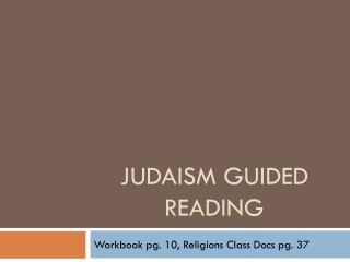 Judaism Guided Reading