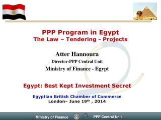 PPP Program in Egypt The Law – Tendering - Projects