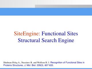 SiteEngine: Functional Sites Structural Search Engine