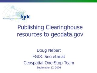 Publishing Clearinghouse resources to geodata