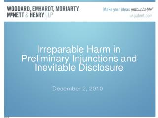 Irreparable Harm in Preliminary Injunctions and Inevitable Disclosure