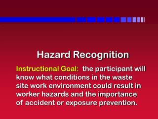 Hazard Recognition