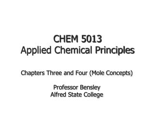 CHEM 5013 Applied Chemical Principles