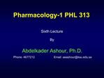 Pharmacology-1 PHL 313