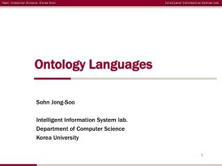 Ontology Languages