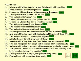 CONTENTS A 24-year-old Malay secretary with a facial rash and leg swelling