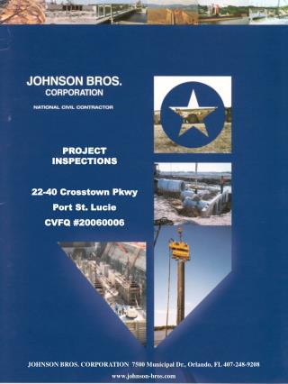 JOHNSON BROS. CORPORATION 7500 Municipal Dr., Orlando, FL 407-248-9208 johnson-bros
