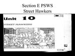 Section E PSWS Street Hawkers