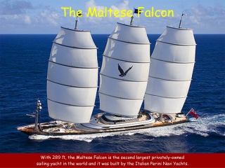 With 289 ft , the Maltese Falcon is the second largest privately-owned