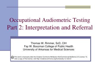 Occupational Audiometric Testing Part 2: Interpretation and Referral