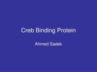 Creb Binding Protein