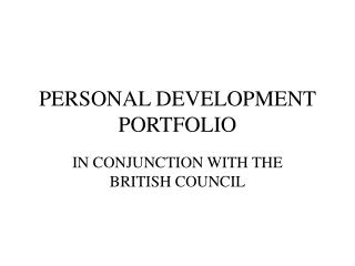 PERSONAL DEVELOPMENT PORTFOLIO