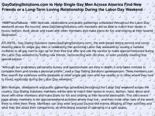 GayDatingSolutions.com to Help Single Gay Men