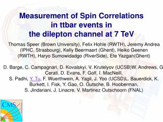 Measurement of Spin Correlations in ttbar events in the dilepton channel at 7 TeV