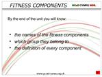 FITNESS COMPONENTS