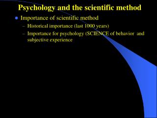 Psychology and the scientific method